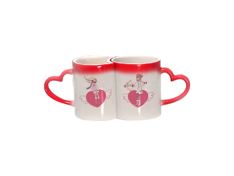 Sublimation 11oz Couple Changing Color Mugs(Red)