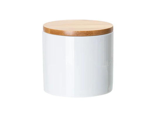 Sublimation Blanks 16oz Ceramic Storage Jar w/ Bamboo Lid