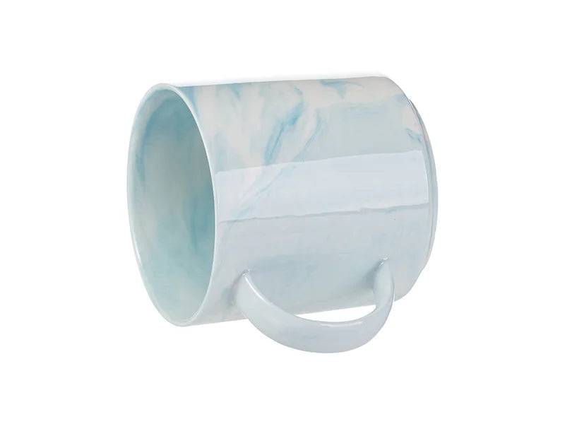 Sublimation Blanks 350ml Marble Texture Ceramic Stackable Mug (Light Blue)