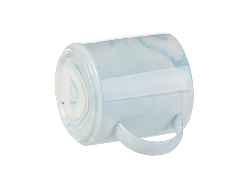 Sublimation Blanks 350ml Marble Texture Ceramic Stackable Mug (Light Blue)