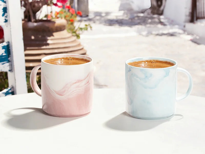 Sublimation Blanks 350ml Marble Texture Ceramic Stackable Mug (Gray)