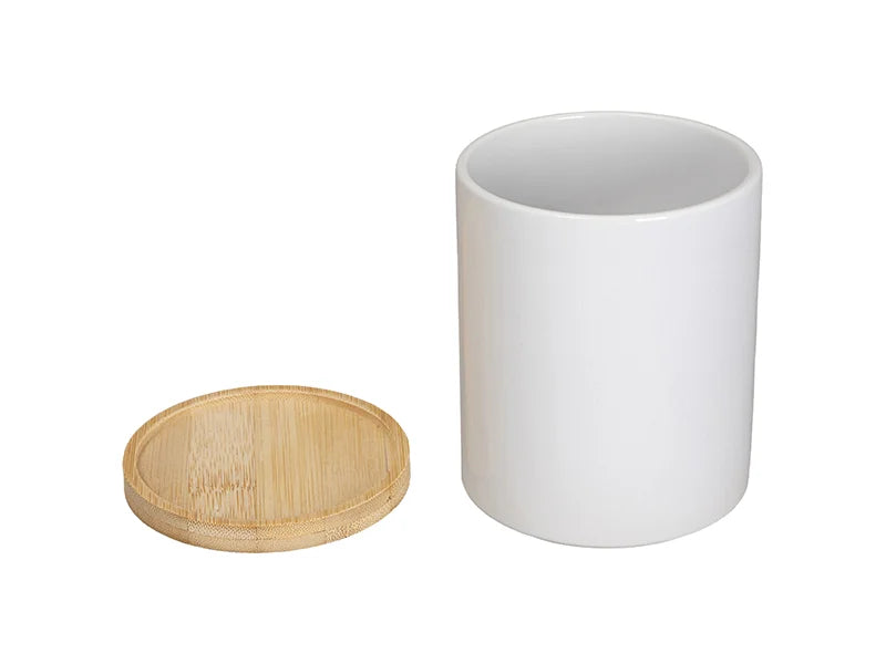 Sublimation 11oz Ceramic Flowerpot with Bamboo Base
