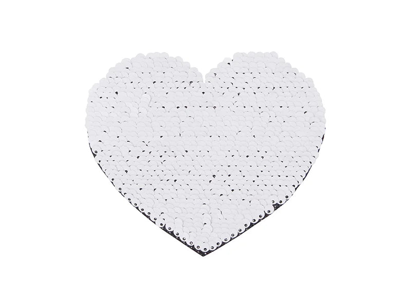 Sublimation Flip Sequins Adhesive Black Base (Heart, Light Blue W/ White)