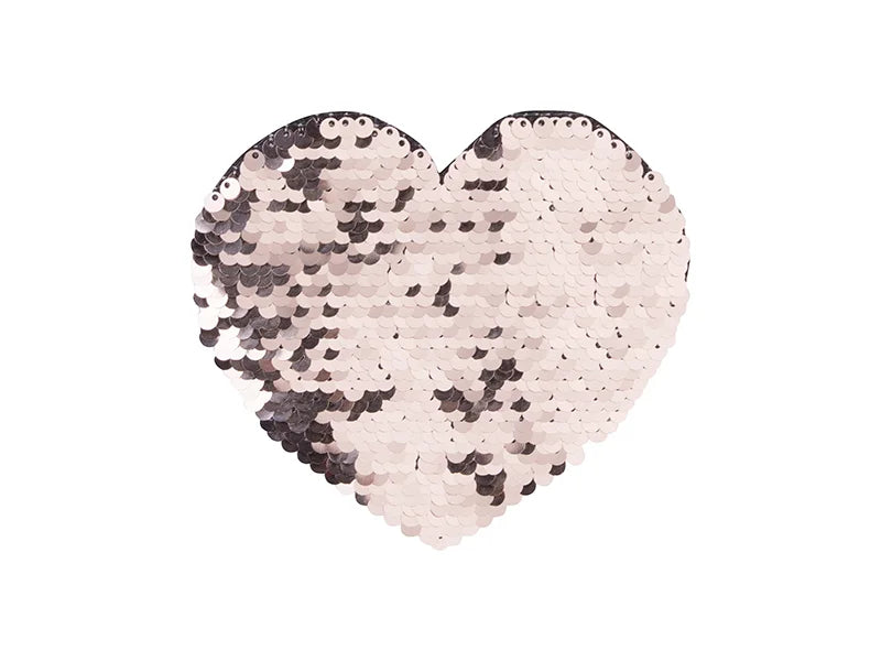 Sublimation Flip Sequins Adhesive (Heart, Champagne w/ White)