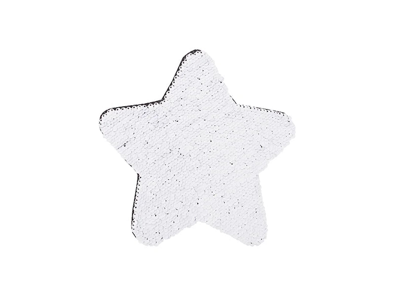 Sublimation Flip Sequins Adhesive Black Base (Star, Black W/ White) (18*18cm)