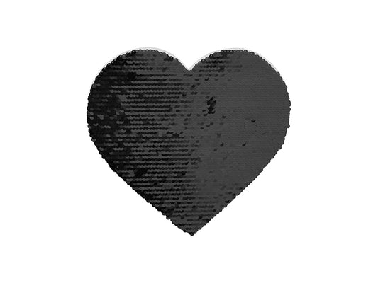 Sublimation 19*22cm Flip Sequins Adhesive White Base (Heart, Black W/ White)