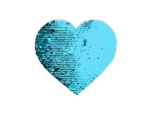 Sublimation 19*22cm Flip Sequins Adhesive White Base (Heart, Light Blue W/ White)