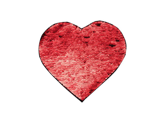 Sublimation Flip Sequins Adhesive (Heart, Red W/ White)
