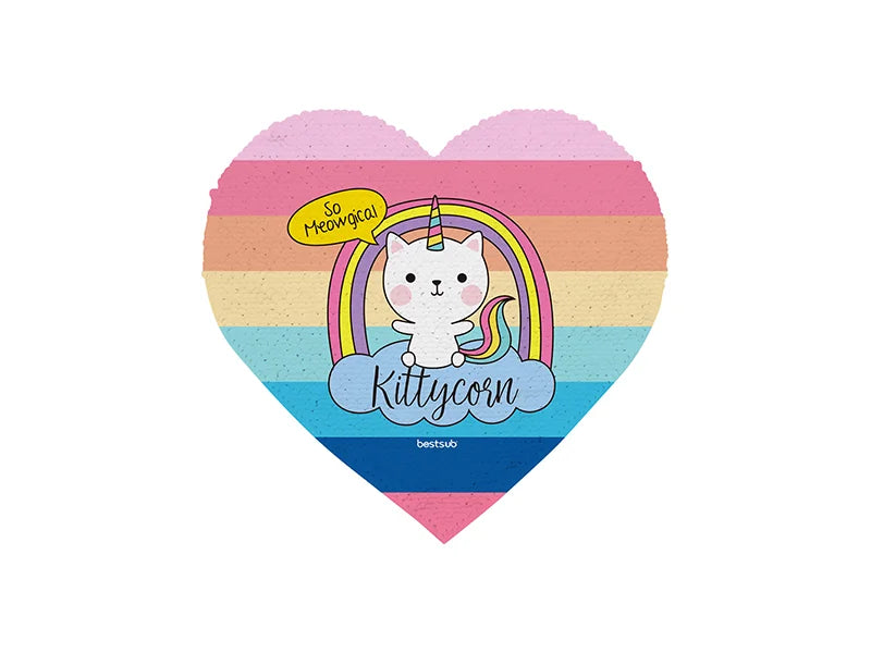 Sublimation 19*22cm Flip Sequins Adhesive White Base (Heart, Silver W/ White)