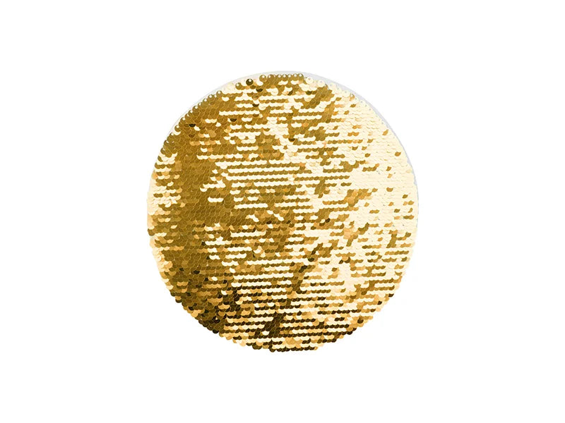 Sublimation Flip Sequins Adhesive White Base (Round, Gold w/ White)