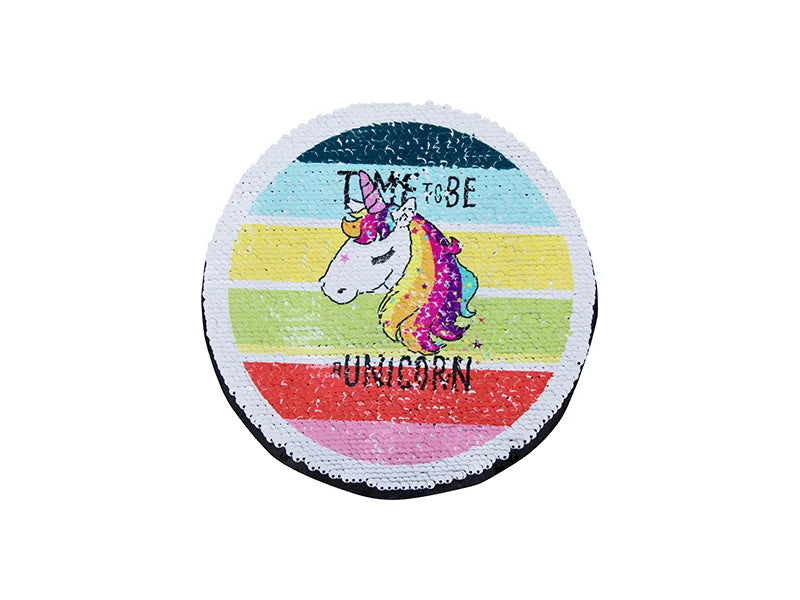 Sublimation Flip Sequins Adhesive (Round, Black W/ White)