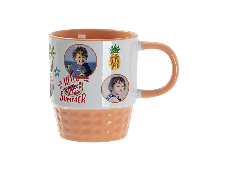 Sublimation Blanks 10oz/300ml Stackable Inner/Handle Color Mug--Orange