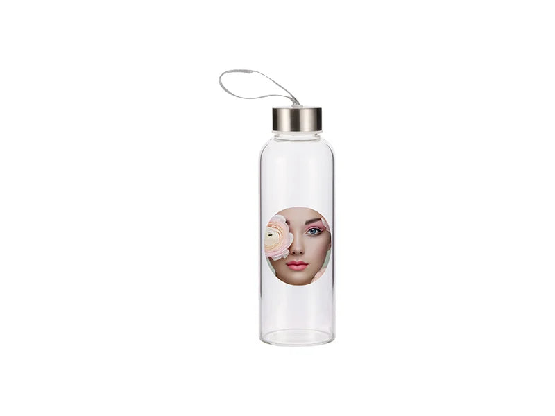 Sublimation 420ml Glass Bottle with Round White Patch