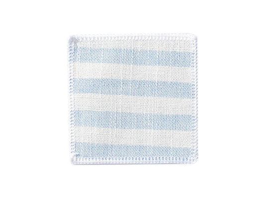 Sublimation Blanks Linen Square Mug Coaster(10*10cm, Beige and Light Blue Stripe)