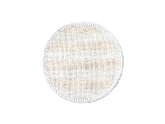 Sublimation Blanks Linen Round Mug Coaster(10*10cm, Beige and Light Yellow Stripe)