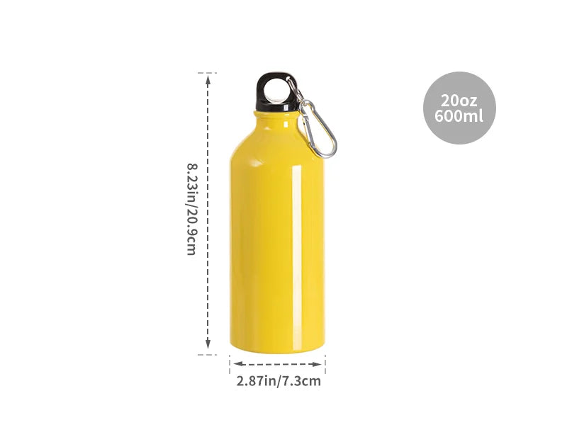 Sublimation Blanks 20oz/600ml Aluminium Water Bottle (Yellow)