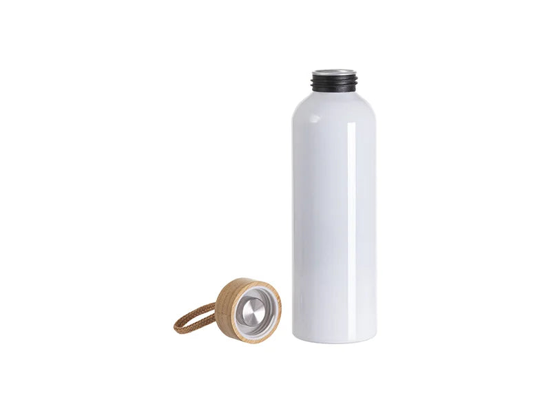 Sublimation Blanks 20oz/600ml Aluminum Water Bottle w/ Bamboo Lid