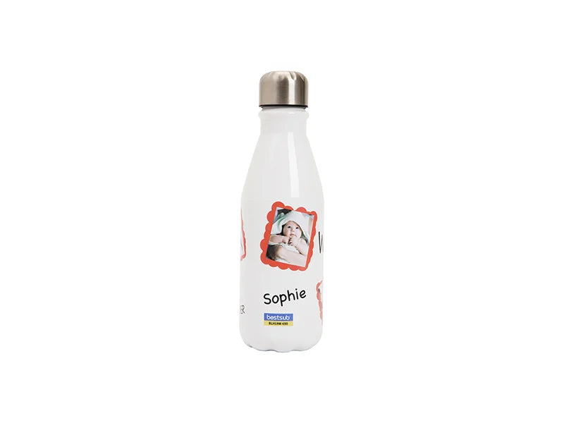 22OZ/650ml Aluminium Cola Shaped Sublimation Sports Water Bottle (White)