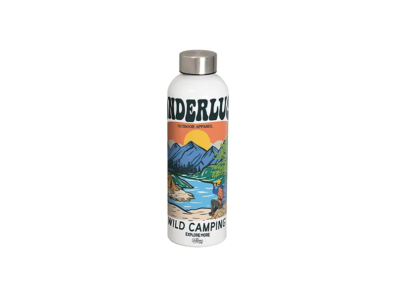 22oz/700ml Sublimation Blanks Aluminum Sport Bottle with Silver Cap (White)