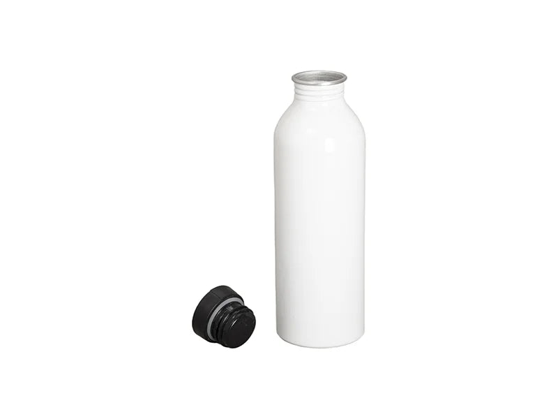 18oz/550ml Sublimation Blanks Aluminum Bottle with Black Bamboo Lid (White)