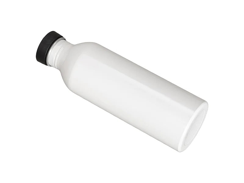 18oz/550ml Sublimation Blanks Aluminum Bottle with Black Bamboo Lid (White)