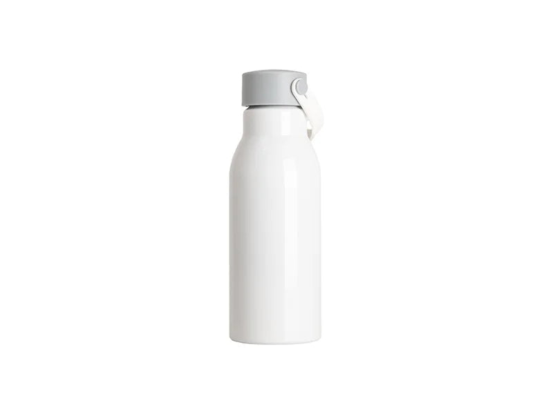 20oz/650ml Sublimation Aluminum Bottle w/ Carry Handle Lid(Gray Lid & White Handle)