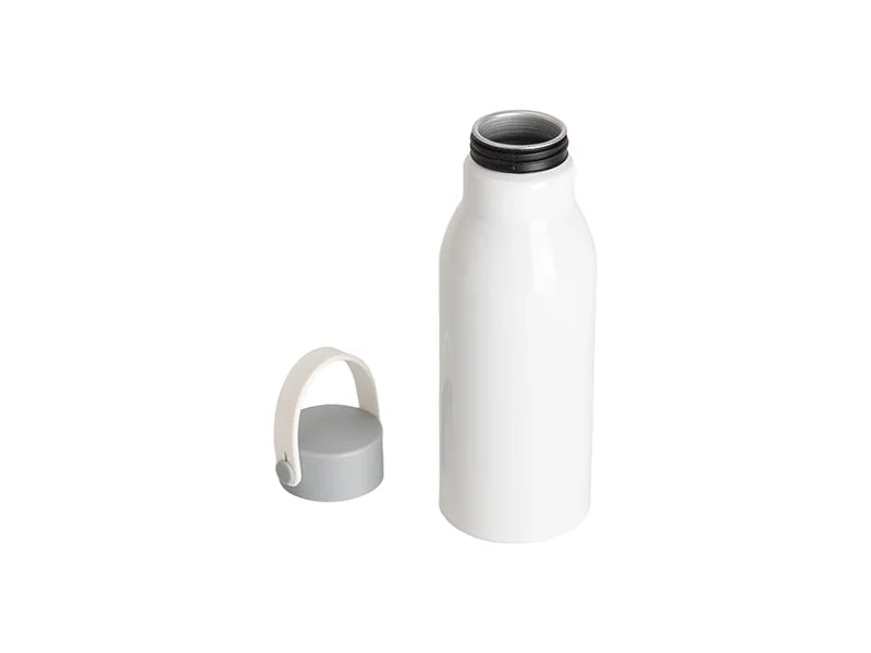 20oz/650ml Sublimation Aluminum Bottle w/ Carry Handle Lid(Gray Lid & White Handle)