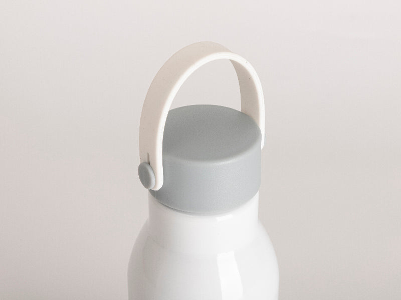 20oz/650ml Sublimation Aluminum Bottle w/ Carry Handle Lid(Gray Lid & White Handle)