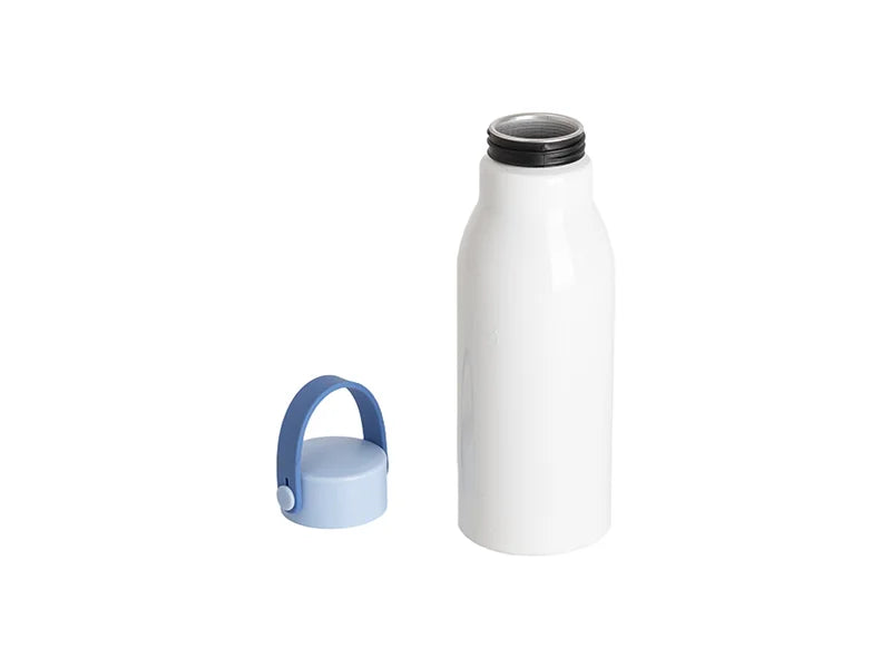 20oz/650ml Sublimation Aluminum Bottle w/ Carry Handle Lid (Lgt Blue Lid & Blue Handle)