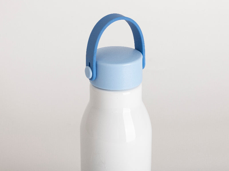 20oz/650ml Sublimation Aluminum Bottle w/ Carry Handle Lid (Lgt Blue Lid & Blue Handle)