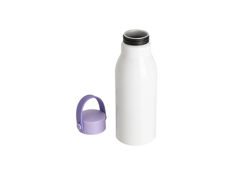 20oz/650ml Sublimation Aluminum Bottle w/ Carry Handle Lid(Lavender Lid & Lavender Handle)