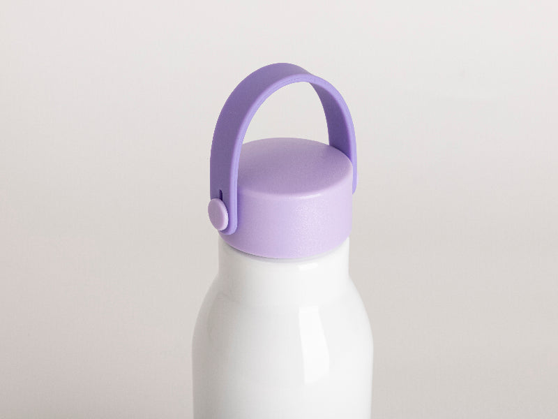 20oz/650ml Sublimation Aluminum Bottle w/ Carry Handle Lid(Lavender Lid & Lavender Handle)