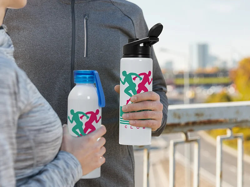 Sublimation Blanks 750ml White Aluminium Bottle w/ Black Portable Flip Lid