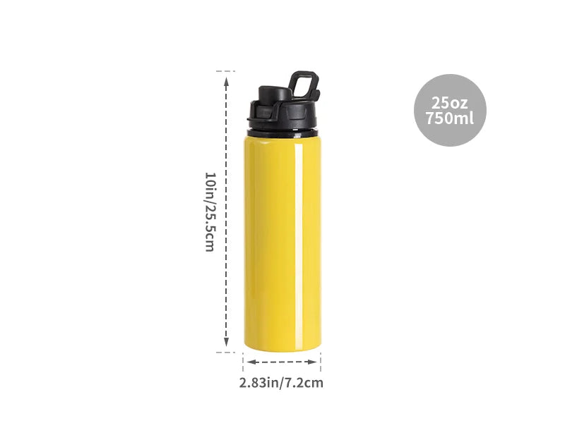 Sublimation Blanks 25oz/750ml Aluminum Water Bottle (Yellow)