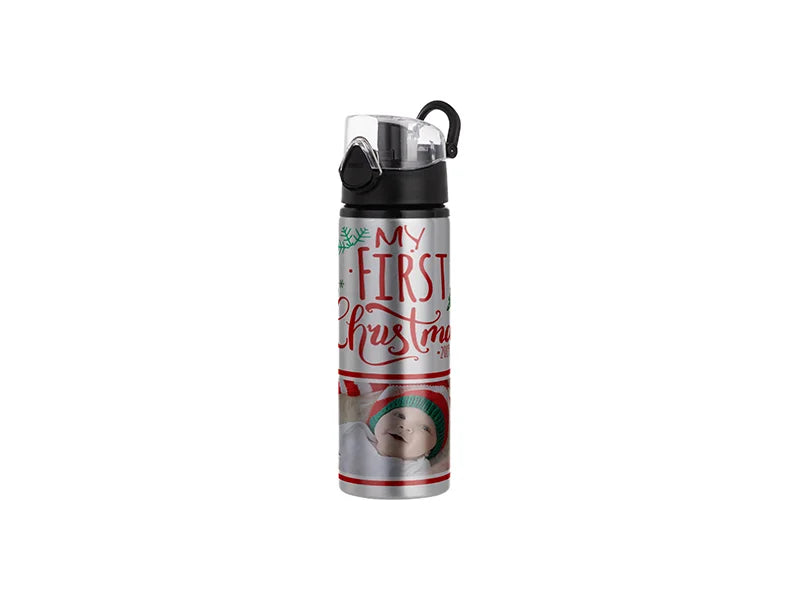 Sublimation 750ml Alu Water Bottle with Clear Cap (Silver) MOQ: 2000