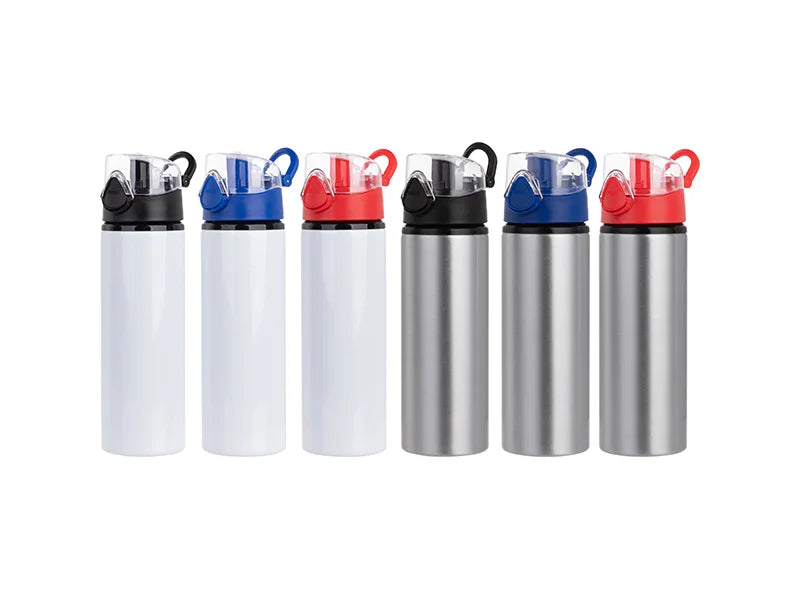 Sublimation 750ml Alu Water Bottle with Blue Cap (Silver) MOQ: 2000