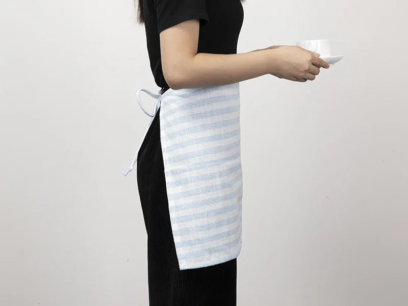 Sublimation Blanks Adult Linen Waist Apron(41*60cm, Beige and Light Blue)