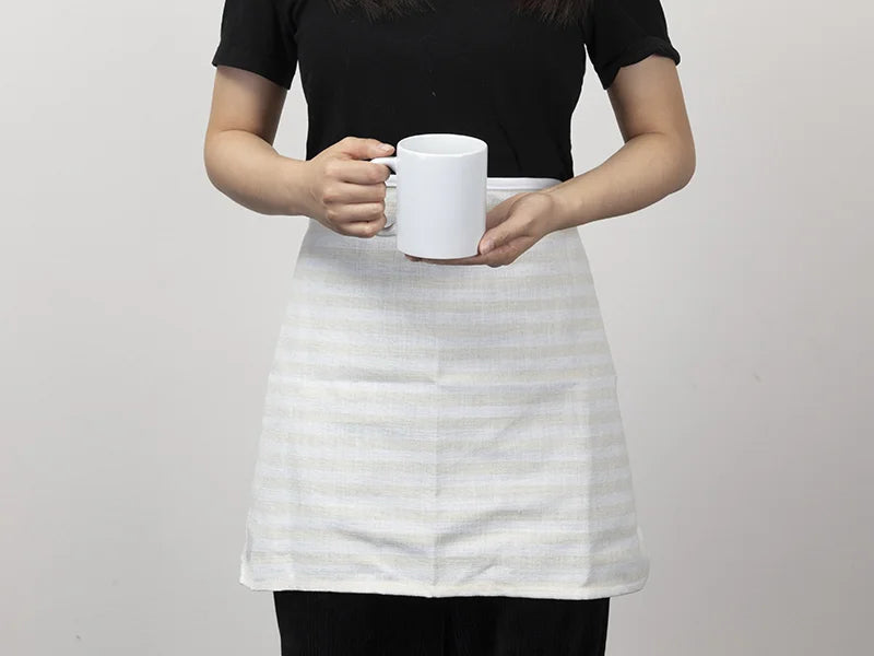 Sublimation Blanks Adult Linen Waist Apron(41*60cm, Beige and Light Yellow Stripe)