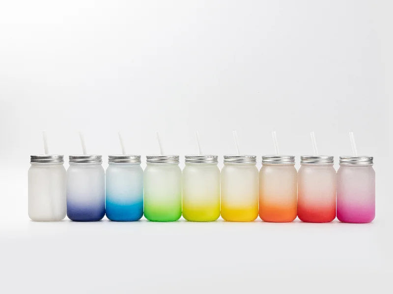 15oz/450ml Sublimation Blanks Mason Jar No Handle (Frosted)