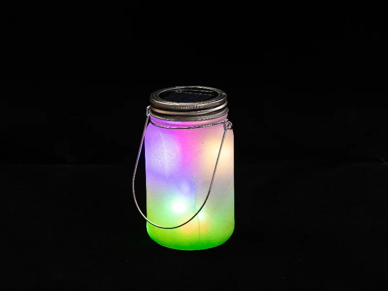 15oz/450ml Sublimation Blanks Mason Jar w/ Lantern Lid and Metal Handle (Frosted, Gradient Green)
