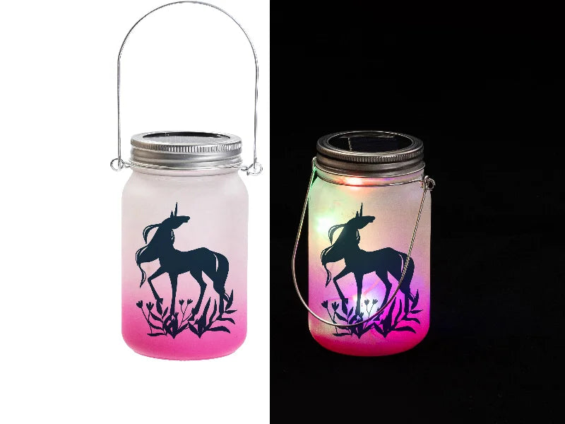 15oz/450ml Sublimation Blanks Mason Jar w/ Lantern Lid and Metal Handle (Frosted, Gradient Rose Red)