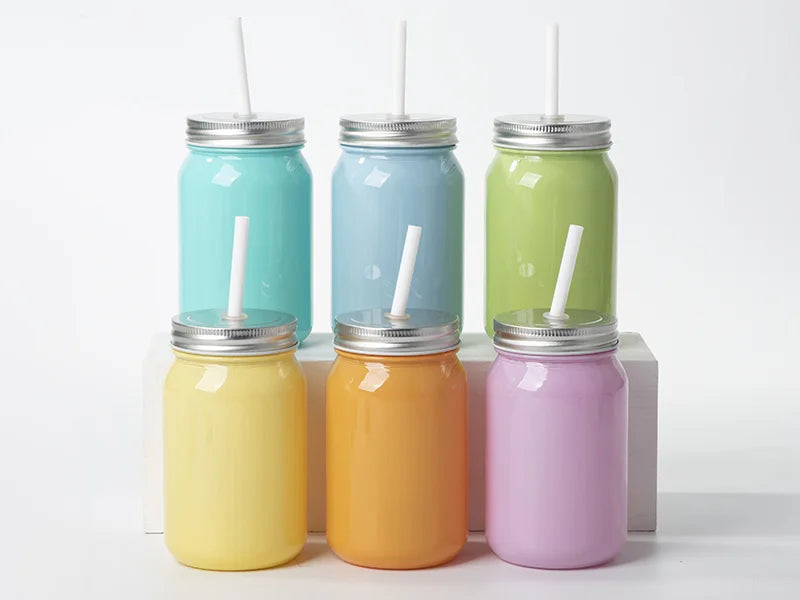 Sublimation Blanks 15oz/450ml Full Color Mason Jar no Handle (Purple)
