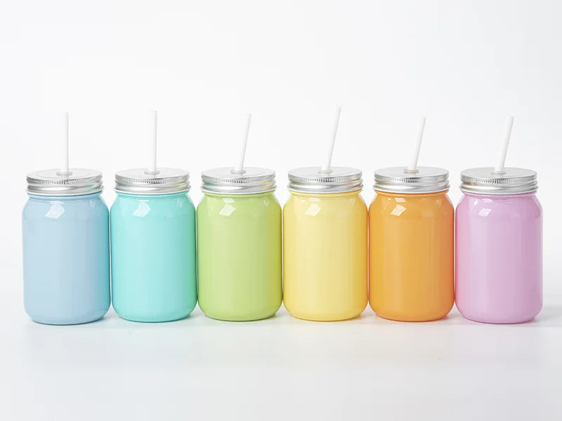Sublimation Blanks 15oz/450ml Full Color Mason Jar no Handle (Orange)