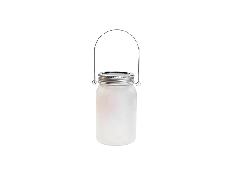 15oz/450ml Sublimation Blanks Mason Jar w/ Lantern Lid and Metal Handle (Frosted)