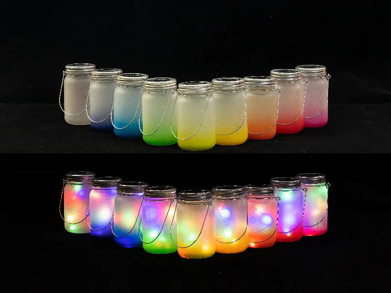 15oz/450ml Sublimation Blanks Mason Jar w/ Lantern Lid and Metal Handle (Frosted)