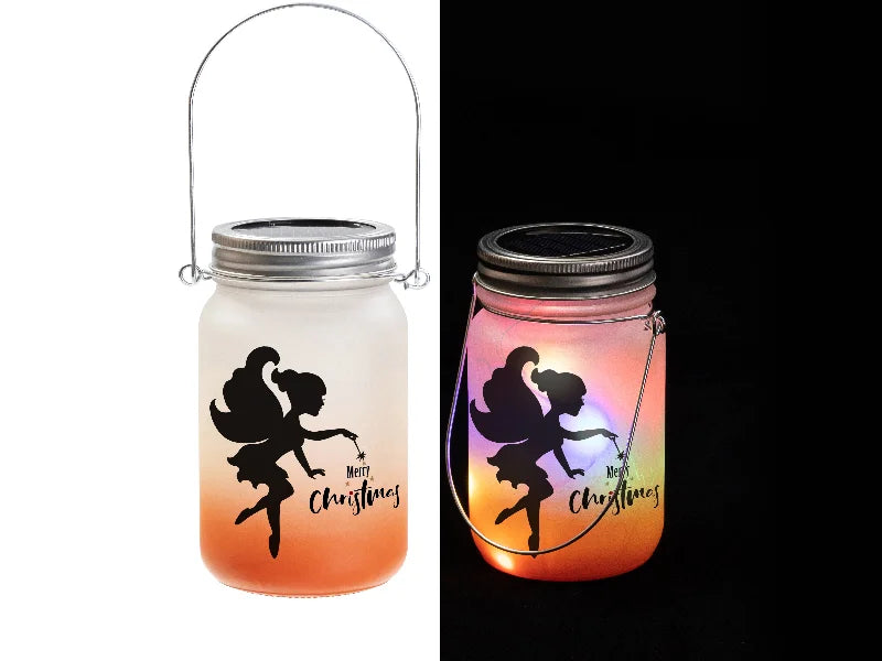 15oz/450ml Sublimation Blanks Mason Jar w/ Lantern Lid and Metal Handle (Frosted, Gradient Orange)