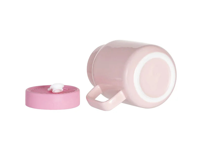 Sublimation Blanks 16oz/500ml Ceramic Mason Jar with Silicon Lid (Pink)