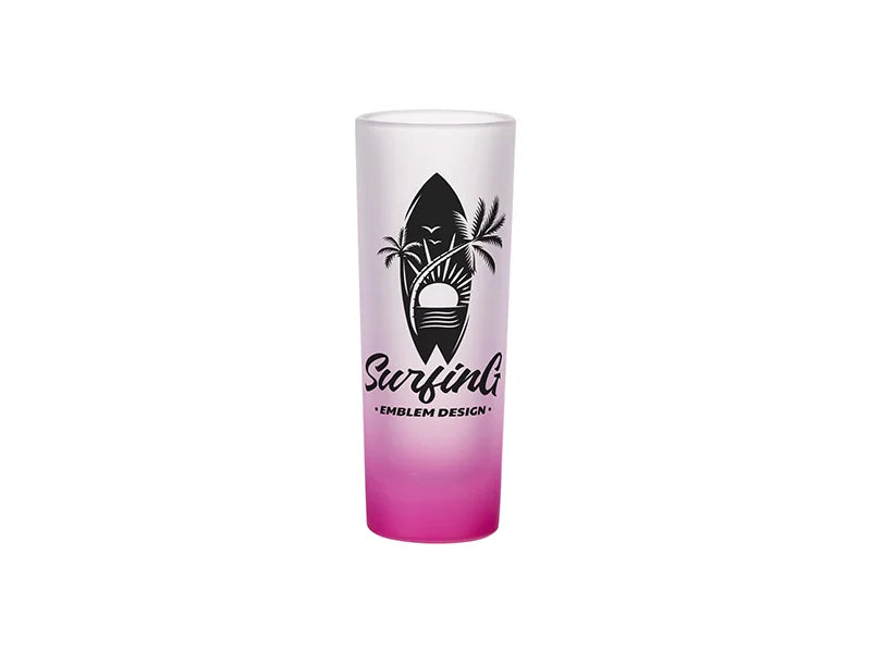 3oz Sublimation Shot Glass (Gradient Color Rose Red)