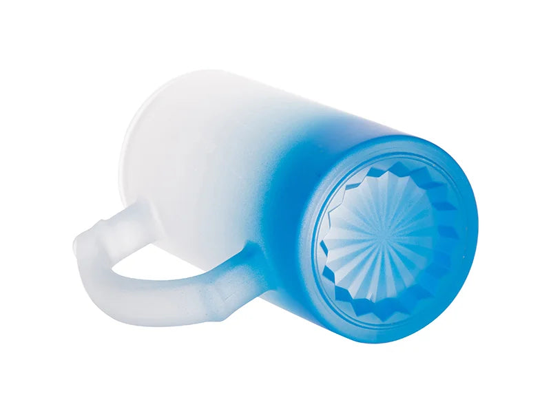 16oz Sublimation Glass Beer Mug Gradient Light Blue