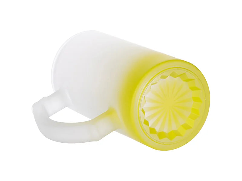 Sublimation 16oz Glass Beer Mug Gradient Lemon Yellow